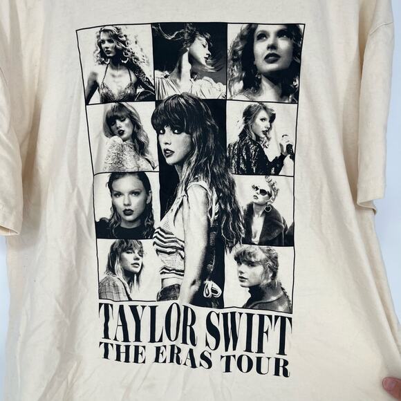 Taylor Swift The Eras Tour Cream Beige T-Shirt Official Merch SIZE LARGE - Picture 4 of 5